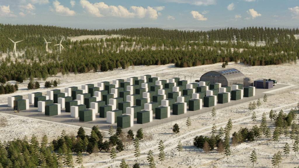 concept visual of direct air capture hub surrounded by trees