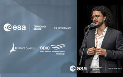 space business professional on stage